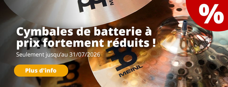 Cymbales de batterie a prix fortement reduits chez Musikhaus Kirstein